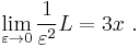 \lim_{\varepsilon \to 0} \frac{1}{\varepsilon^2} L = 3x \ . 