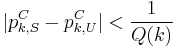 |p_{k,S}^C-p_{k,U}^C|<\frac{1}{Q(k)}