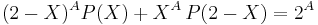 (2-X)^A P(X)%2BX^A\,P(2-X)=2^A