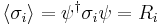  \langle \sigma_i \rangle = \psi^\dagger\sigma_i\psi = R_i