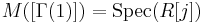 M([\Gamma(1)]) = \mathrm{Spec}(R[j]) \, 