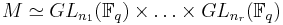 M \simeq GL_{n_1}(\mathbb{F}_q) \times \ldots \times GL_{n_r}(\mathbb{F}_q)