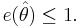 e(\hat{\theta}) \le 1.\ 