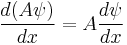  \frac{d(A \psi)}{d x} = A \frac{d \psi}{d x}