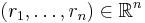 (r_1,\ldots,r_n) \in \mathbb{R}^n