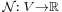 \scriptstyle\mathcal{N}:\; V\rightarrow\mathbb{R}