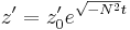 z' = z'_0 e^{\sqrt{-N^2} t}\!