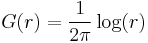 
G(r) = {1\over 2\pi} \log(r)
