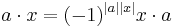 a\cdot x = (-1)^{|a||x|}x\cdot a