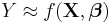 Y \approx f (\mathbf {X}, \boldsymbol{\beta} )