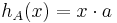 h_{A}(x)=x \cdot a