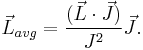 \vec L_{avg} = \frac{(\vec L \cdot \vec J)}{J^2} \vec J.