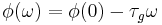 \phi(\omega) = \phi(0) - \tau_g \omega \ 