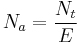 N_a = \frac{N_t}{E}