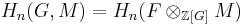 H_n(G,M)=H_n(F\otimes_{\mathbb{Z}[G]}M)