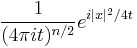 \frac{1}{(4\pi it)^{n/2}} e^{i|x|^2/4t}