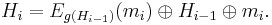 H_i = E_{g(H_{i-1})}(m_i)\oplus H_{i-1}\oplus m_i.