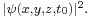 \scriptstyle|\psi(x,y,z,t_0)|^2.