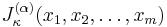 J_\kappa^{(\alpha )}(x_1,x_2,\ldots,x_m)