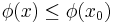 \phi(x) \leq \phi(x_0)