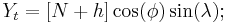 Y_t=[N%2Bh]\cos(\phi)\sin(\lambda);\,\!