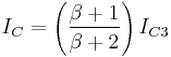 I_C = \left(\frac{\beta %2B 1}{\beta %2B 2}\right)I_{C3}