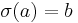 \sigma (a) = b