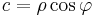 c = \rho \cos \varphi\,