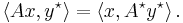  \left \langle Ax, y^\star \right \rangle = \left \langle x, A^\star y^\star \right \rangle. 