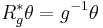 R_g^*\theta = g^{-1}\theta\,