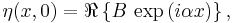 \eta(x,0)=\Re\left\{B\,\exp\left(i\alpha x\right)\right\},\,