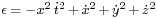 \scriptstyle \epsilon \;=\; -x^2 \, \dot{t}^2 \,%2B\, \dot{x}^2 \,%2B\, \dot{y}^2 \,%2B\, \dot{z}^2