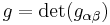 g=\det(g_{\alpha\beta})