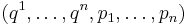 (q^1,\ldots ,q^n,p_1,\ldots,p_n)