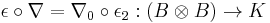 \epsilon \circ \nabla = \nabla_0 \circ \epsilon_2�: (B \otimes B) \to K