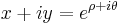  x %2B iy = e^{\rho%2Bi\theta} \, 