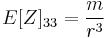 E[Z]_{33} = \frac{m}{r^3} 