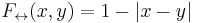 F_\leftrightarrow(x,y) = 1 - |x-y|