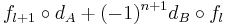 f_{l%2B1} \circ d_A %2B (-1)^{n%2B1} d_B \circ f_l