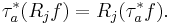 \tau_a^* (R_jf) = R_j(\tau_a^*f).