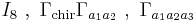  I_8 ~,~ \Gamma_\text{chir} \Gamma_{a_1 a_2} ~,~ \Gamma_{a_1 a_2 a_3} 