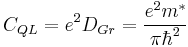 C_{QL} = e^2D_{Gr} = \frac{e^2m^*}{\pi\hbar^2}