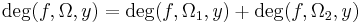 \deg(f, \Omega, y) = \deg(f, \Omega_1, y) %2B \deg(f, \Omega_2, y)