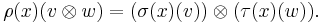 \rho(x)(v \otimes w) = (\sigma(x)(v)) \otimes (\tau(x)(w)).