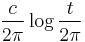 \frac{c}{2\pi} \log \frac{t}{2\pi}