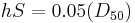 {h S}={0.05(D_{50})}