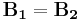 \mathbf{B_{1}} = \mathbf{B_{2}} 