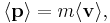 \langle\mathbf{p}\rangle = m \langle\mathbf{v}\rangle,