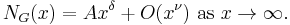 N_G(x) = Ax^{\delta} %2B O(x^{\nu}) \mbox { as } x \rightarrow \infin.