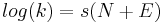 \ log(k) = s(N %2B E)